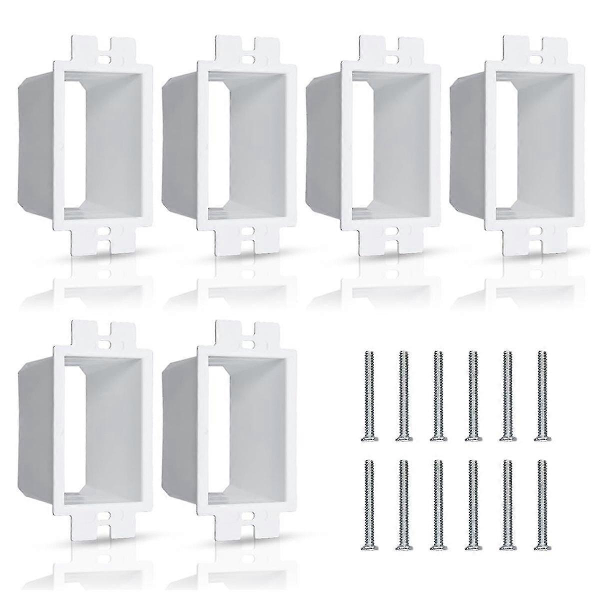 6pcs Electrical Outlet Box Extender,single Gang Box Extender With 12pcs Screws 1 Gang Switch Unit Receptacle Extender