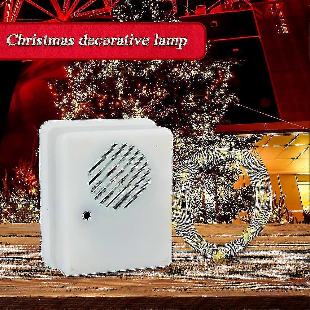 Christmas Sound Sensor Music Speaker /9.8ft String Lights Voice-activated Props - JA