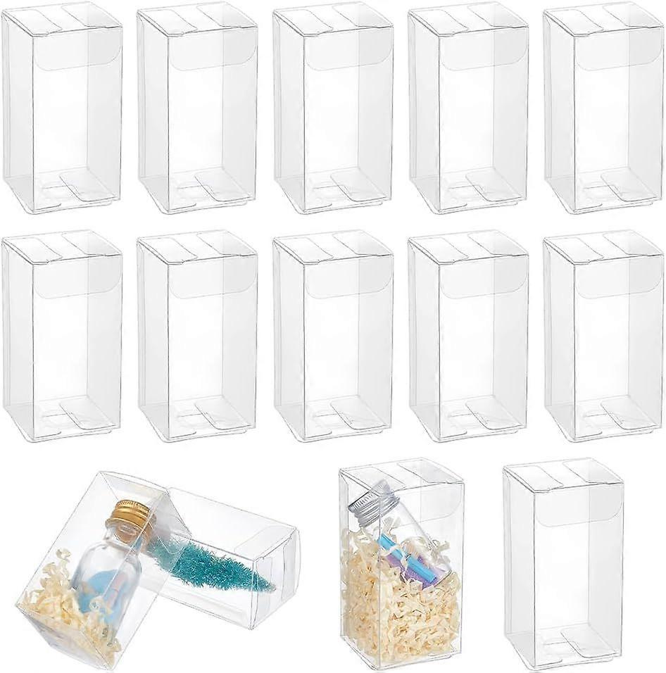 DELORIGIN 24Pcs Clear Gift Box 1.5 x1.5 x3.1inch Small Cases for Organizing Gift Candy Pantry Box Small Transparent Display Box for Birthday Wedding C