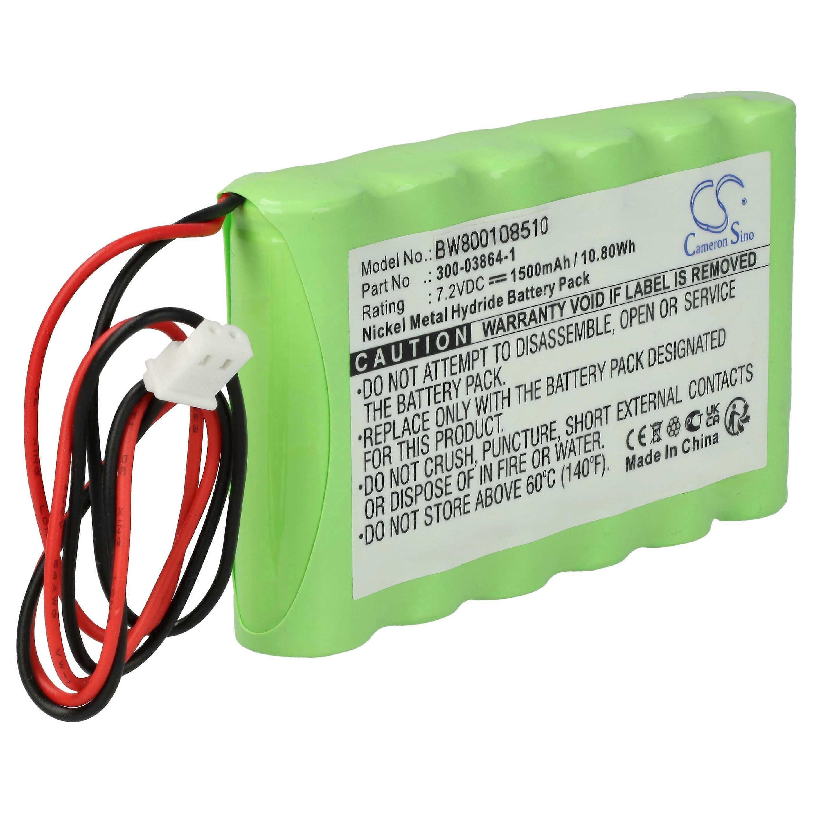 vhbw batéria kompatibilná s Honeywell Lynx L5200 Touch 2, Touch L5200, Dotykové ústredne Poplašný systém, Poplašný systém (1500 mAh, 7,2 V, NiMH)