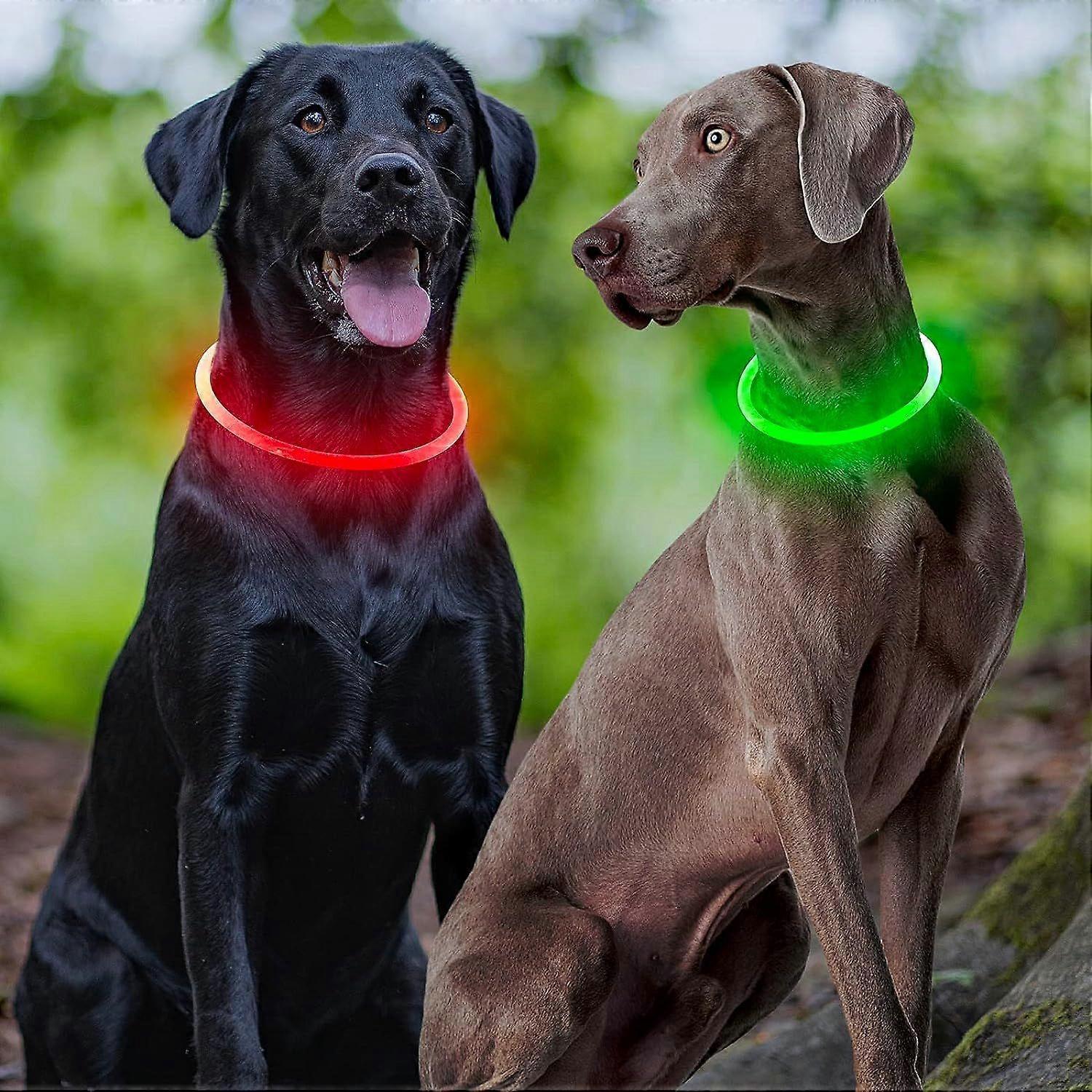 Light Up Dog Collar USB Rechargeable/Cuttable, 70cm LED Dog Collar Glow Safety Dog Collars in Night for Large Medium Small Dogs