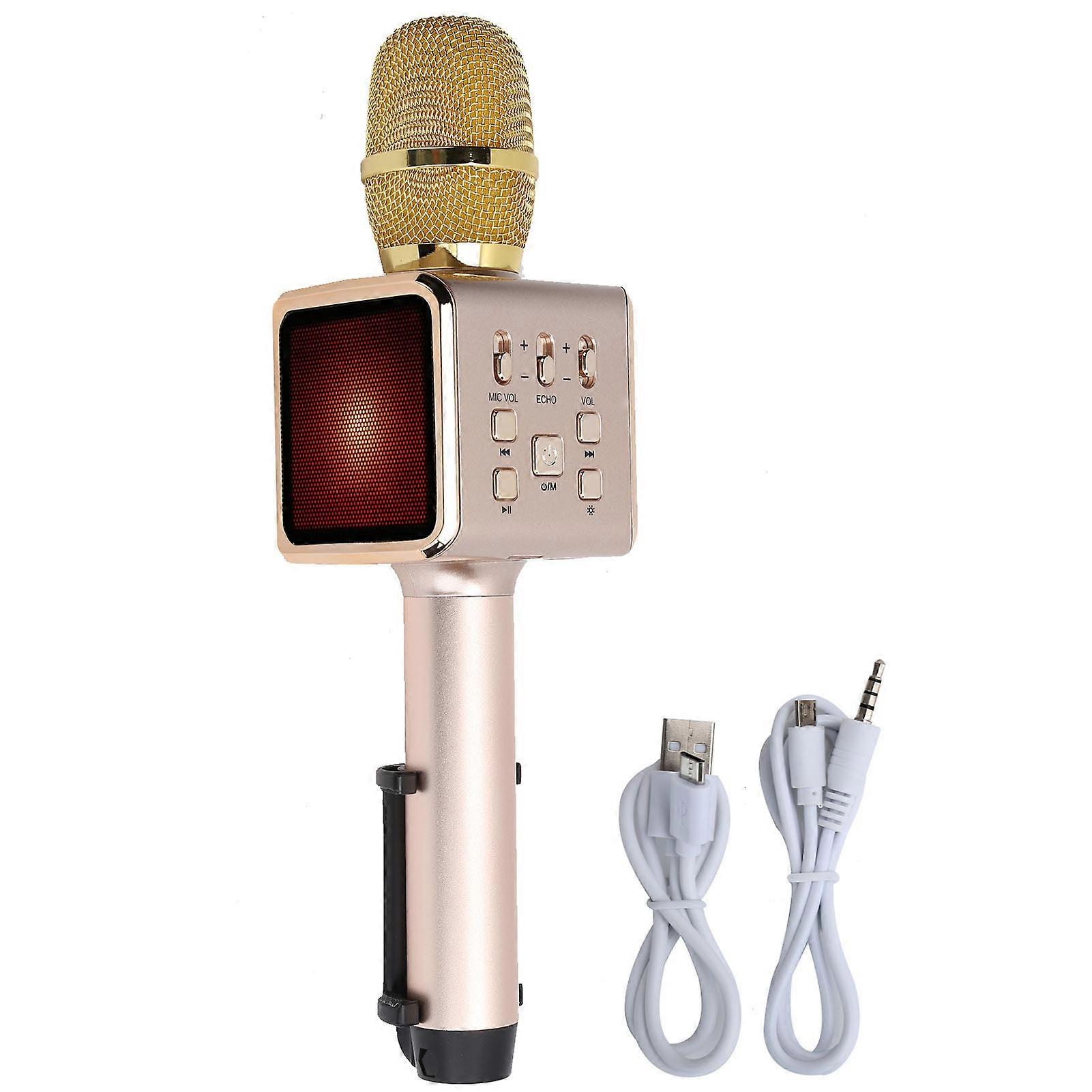 Wireless Bluetooth Microphone Speaker with LED Lights - Sing, Record, and Shine!