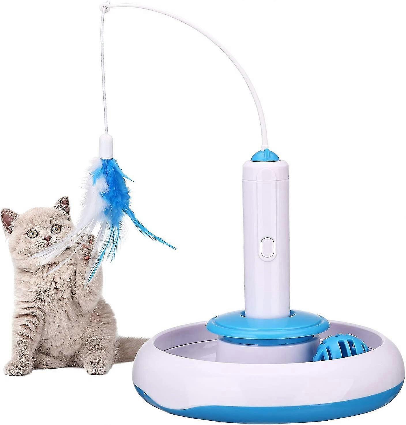 InteractiveToy Indoor Toy With 360 Electric Rotating Feather Toys And Ring Bell Ball Intelligence Toy Game Pen