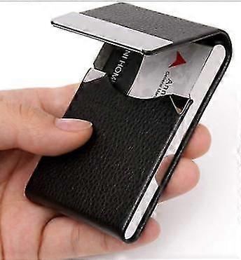 Business Card Holder, Metal Business Card Case Pocket, Card Holder For Women Men, Professional Pu Leather Business Card Holders Name Card Holder Pur