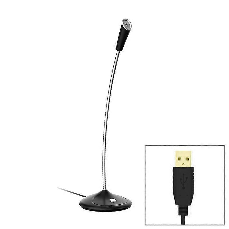 BK Desktop Gooseneck Adjustable USB Wired Audio Microphone, Built-in Sound Card, Compatible with PC / Mac for Live Broadcast, Show, KTV, etc.