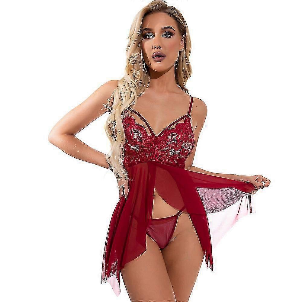 المرأة مثير الدانتيل الشفاف بيبي دول الملابس الداخلية حبال فستان النوم ثونغ مجموعة الملابس الداخلية