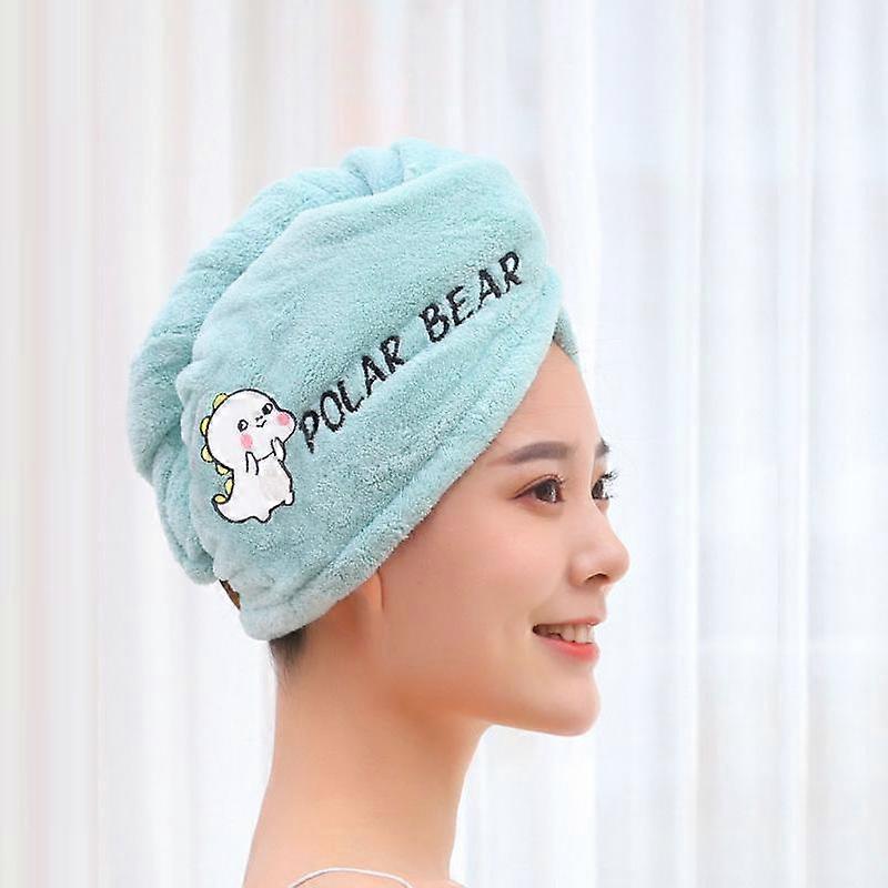 Magic Microfiber Shower Cap Embroidery Towel Bath Hats Dry Hair Cap Quick Drying Soft for Lady Turban Head