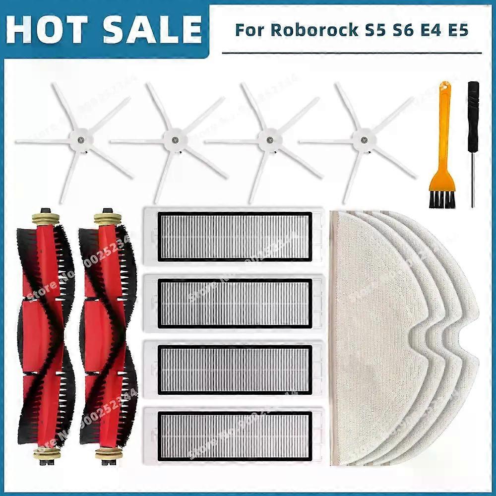 Applies to For Xiaomi Roborock S5 Max S50 S55 S5 S6 S6 MaxV S6 Pure E4 E5 Robot Vacuum Spare Parts Main Side Brush Filter Mop