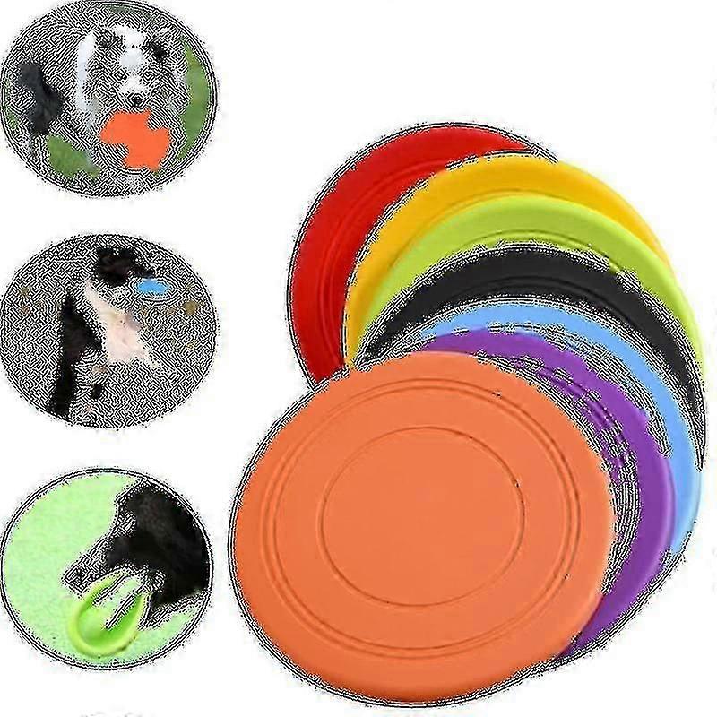 7 Pack Dog Flying Disc, chiot Flyer Dog Toy, chien React Faster Training Interactive Toys Silicone Floating Saucer
