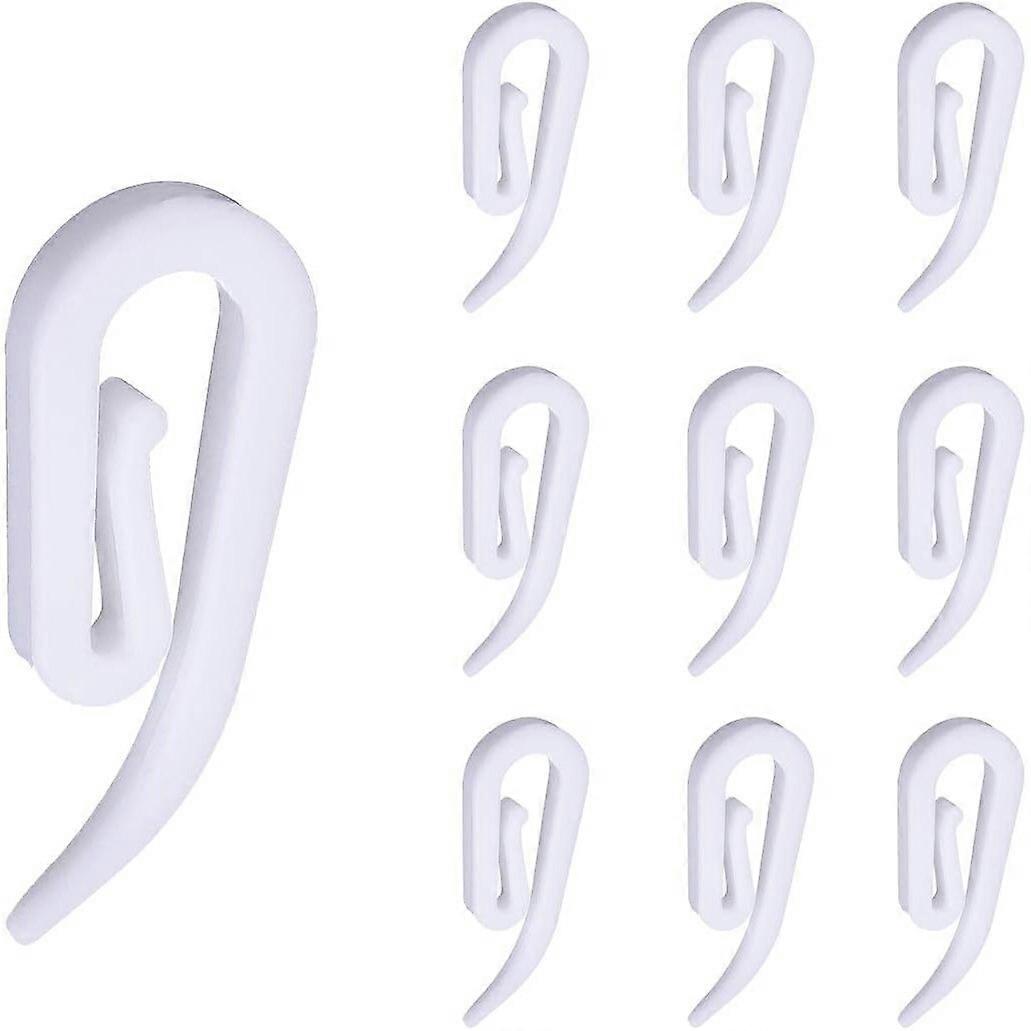 100 Curtain Hooks, 28 x 12 mm, Plastic