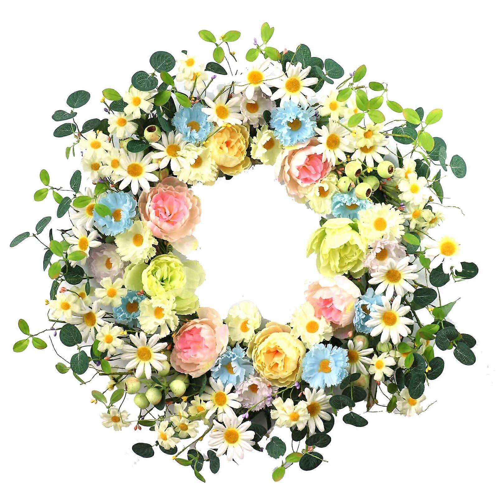 24 Inch Artificial Garland - Daisy and Rose for Spring and Summer Decorations