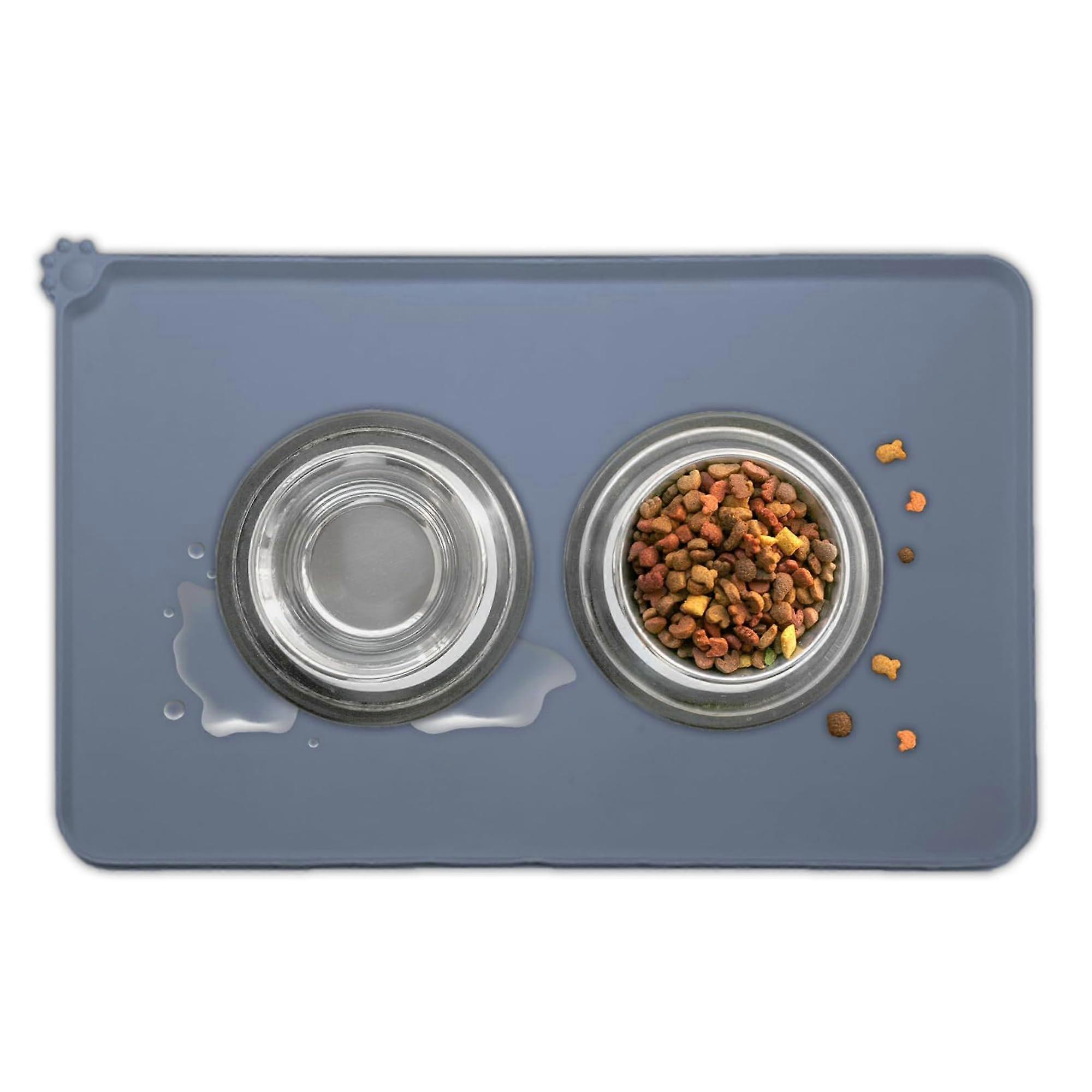 Raised-Edge Pet Feeding Mat - Non-Slip Silicone Tray for Rabbits, Guinea Pigs, and Small Pets, Waterproof and Easy to Clean