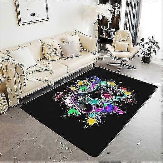 Tapete de jogos com design de controlador de jogo colorido para sala de jogos, sala de jogos, quarto de meninos -NMAOV
