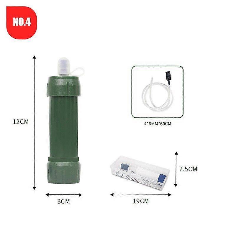Westtune Outdoor Mini Camping Purification Water Filter Straw TUP Carbon Fiber Water Bag for Survival or Emergency Supplies