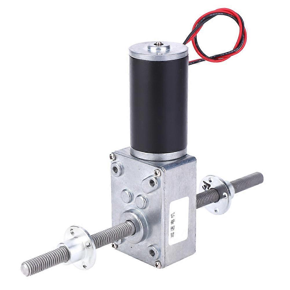 Ouitble Speed Reduction Motor Worm Gear Motor, Right and Left Hand Coaxial M8 Shaft 2480, Speed Reduction Rate 50, Flange Mounted, Suitable for
