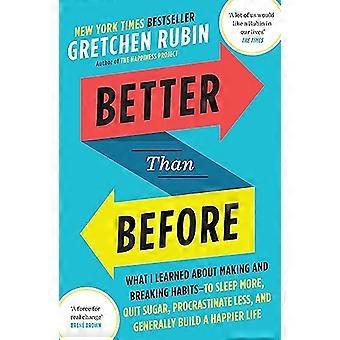 Better Than Before What I Learned About Making and Breaking Habits to Sleep More Quit Sugar Procrastinate Less and Generally Build a Happier Life
