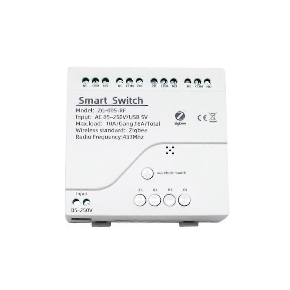 TuyaZigbee 3.0  Smart Switch 220V WIFI Module 4CH Remote Switch Controller RF433