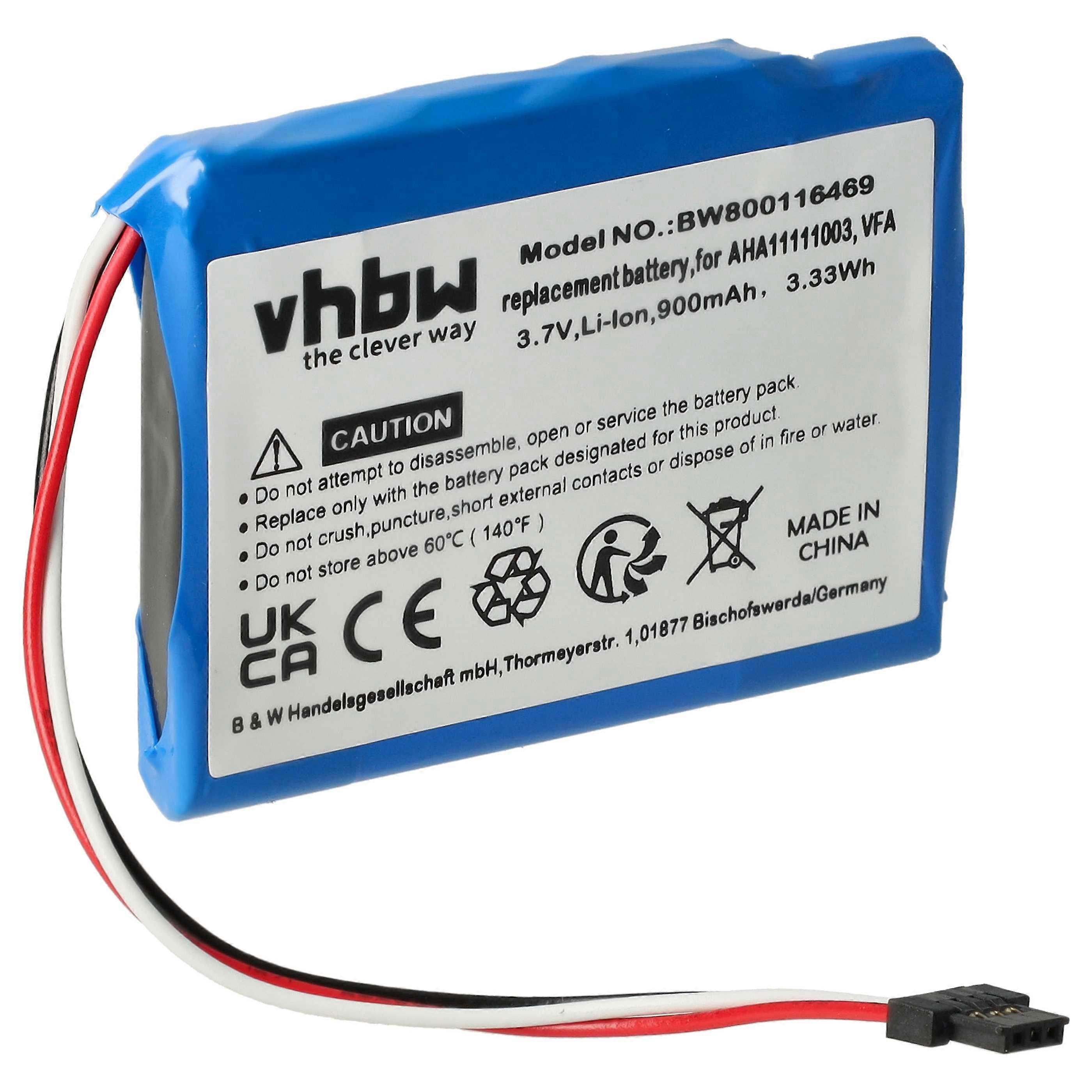 VHBW Zamiennik baterii do TomTom VFA, AHA11111003 do GPS Navigation Navi (900 mAh, 3.7 V, Li-Ion)