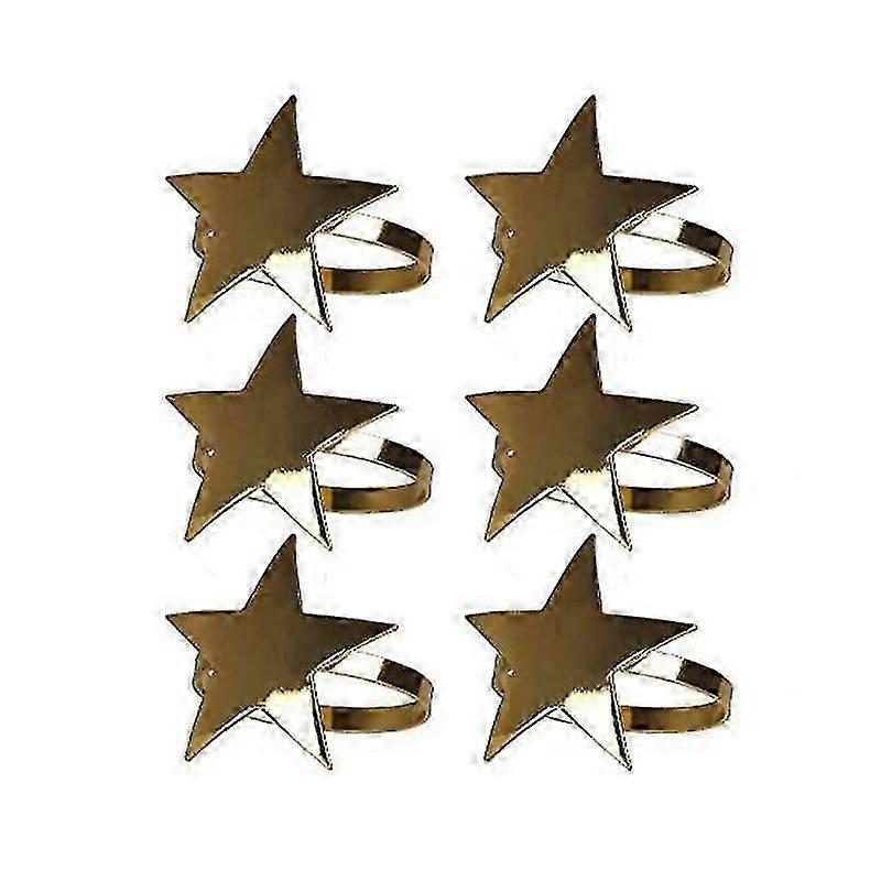 6 Pcs Five-pointed Star Servikin Ring, Anneau de serviette de Noël Convient pour les fêtes de vacances, les dîners, W