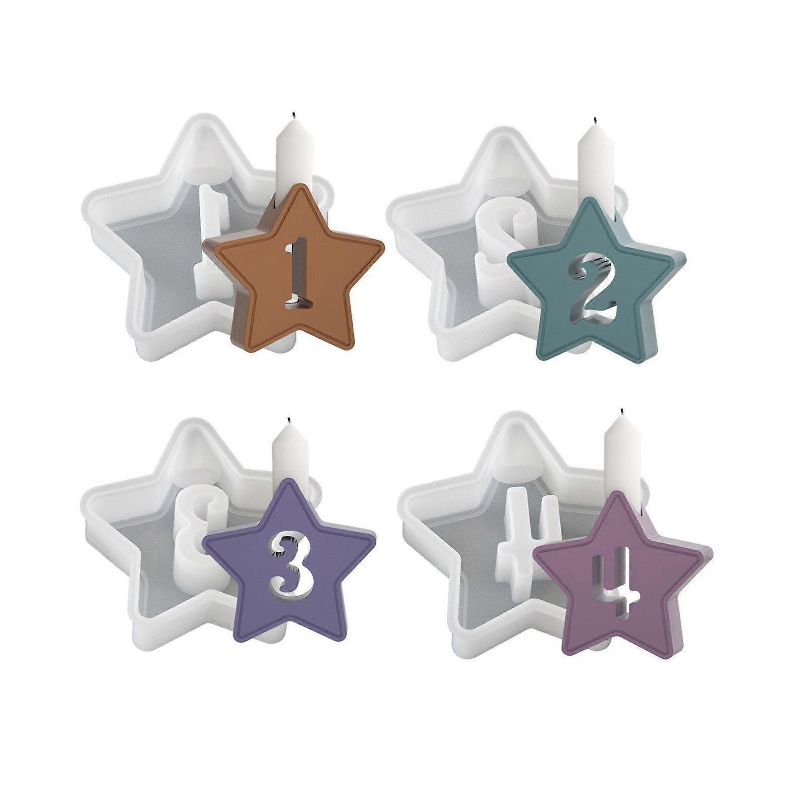 4pcs Versatile Sturdy Silicone Mold for Making Customes Number Candle and Resin Art Great Accessory for Enthusiasts