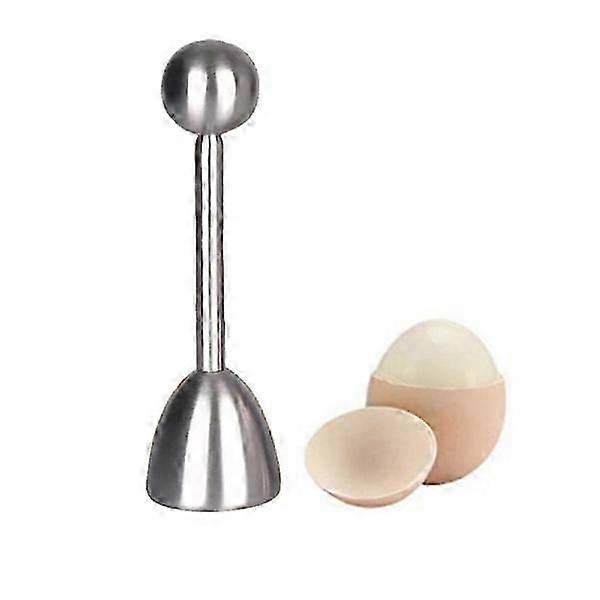 Egg cracker that cuts the top of the eggshell Silver Silver