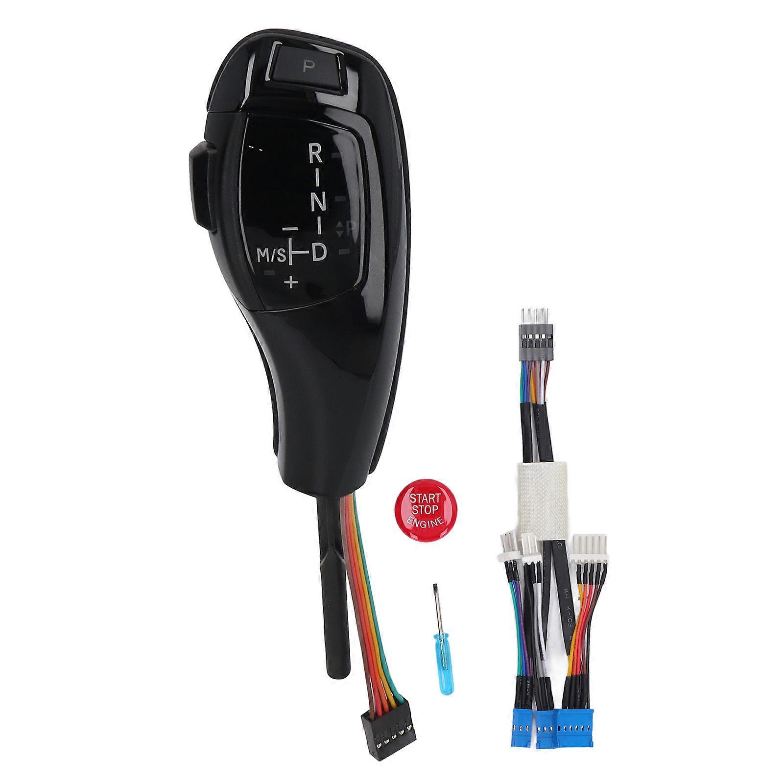 LED Gear Shift Knob Shifter Lever Head Retrofit Kit with Engine Start Stop Button for E61 E60 E46 LHD