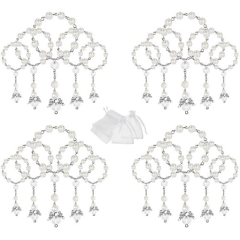 Baptism Acrylic Rosary Beads Mini Rosaries Angel with Organza Bags