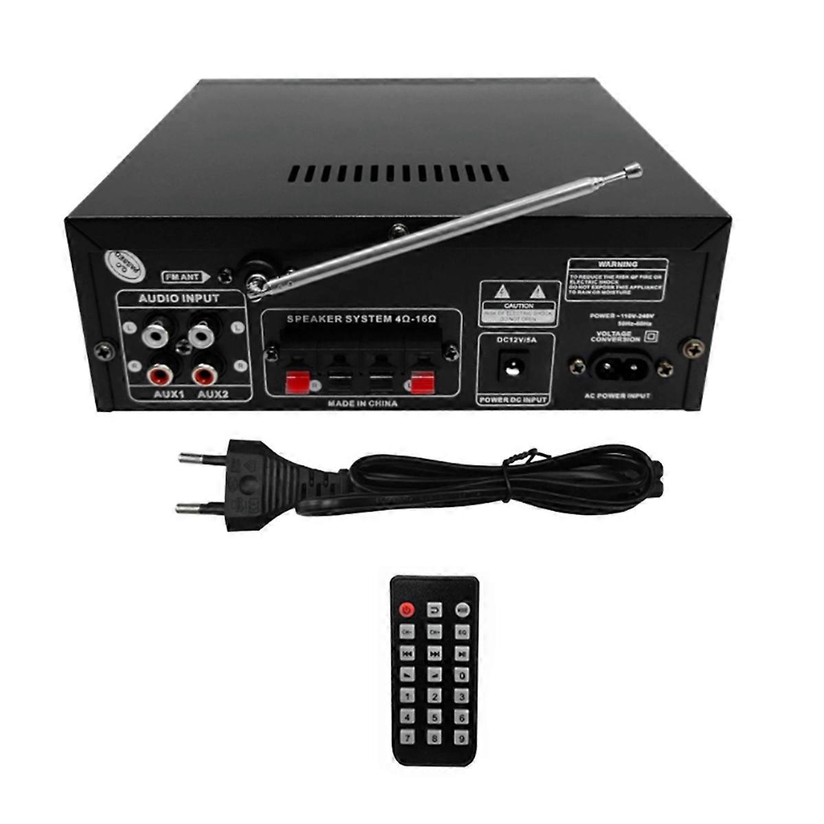 AK55 110-240V Car Amplifier Bluetooth Audio Music Player EU Plug
