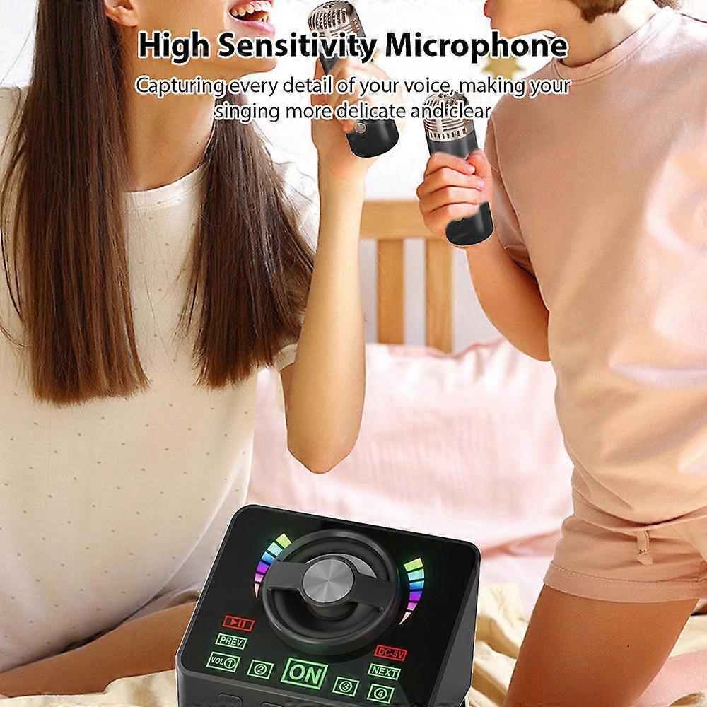 Mini draadloos karaokesysteem met 2 microfoons, 5W-luidspreker, RGB-verlichting