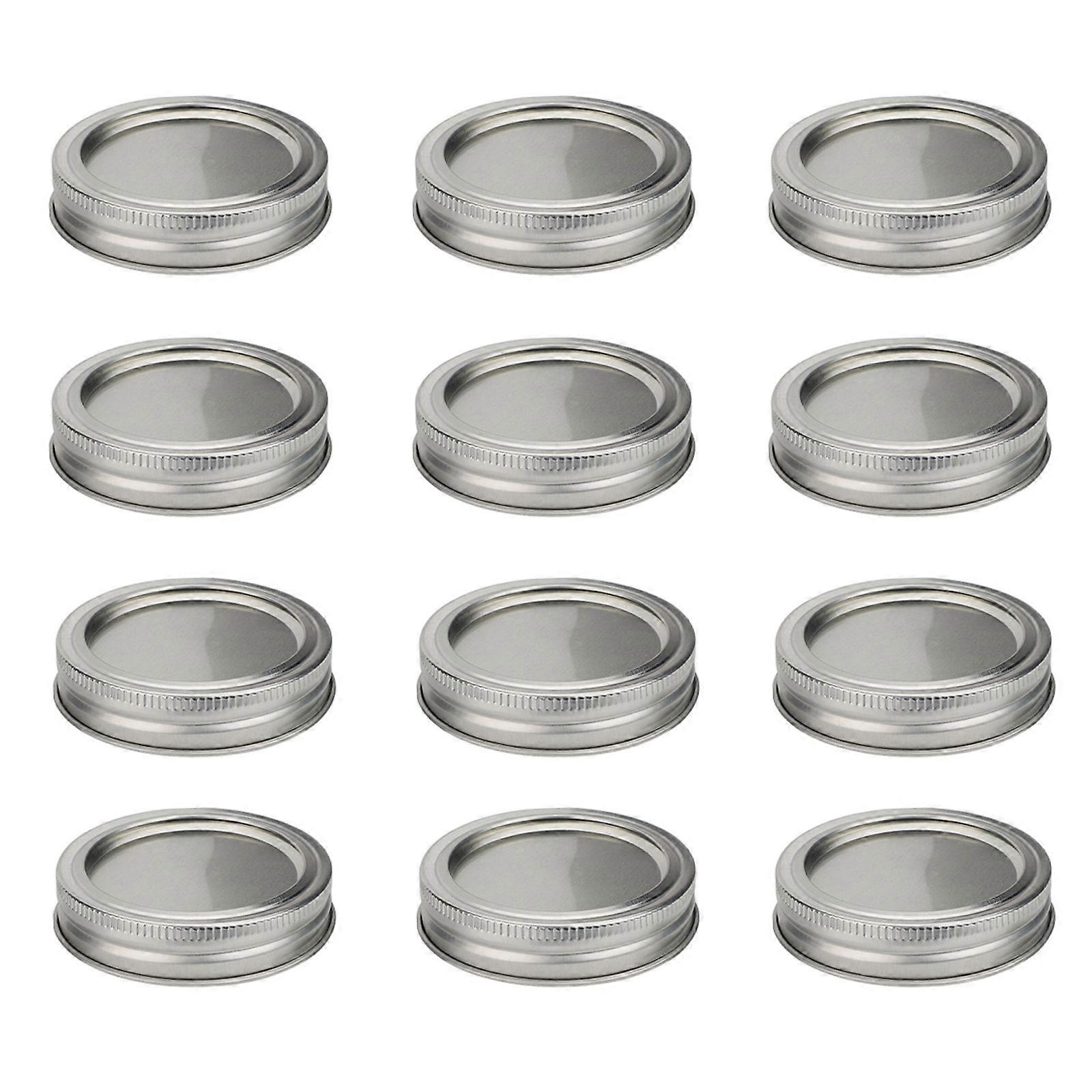 12pcs sealed jar lids - standard 70mm silver ring + cover
