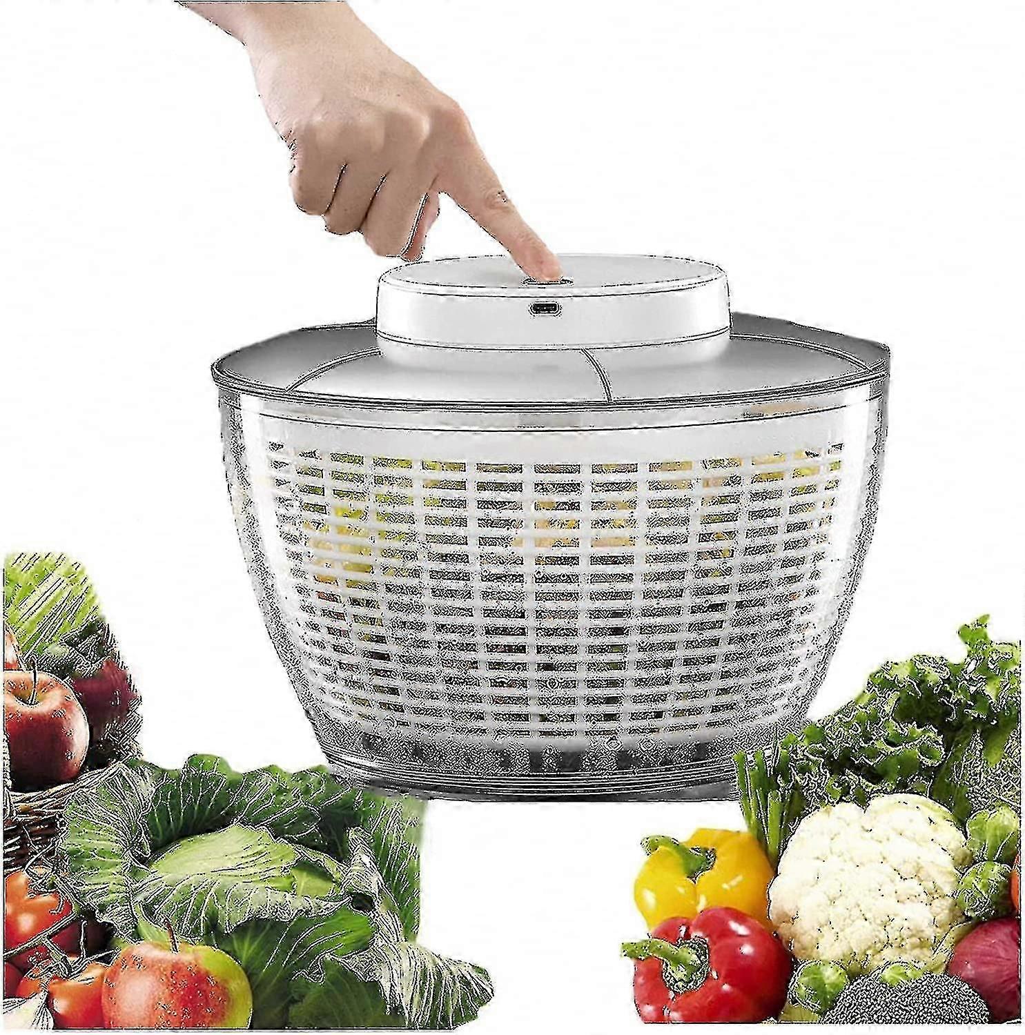 4.5l Electric Vegetable Spin Dryer, Usb Rechargeable Spinner, Quick Drying Drain Bowl