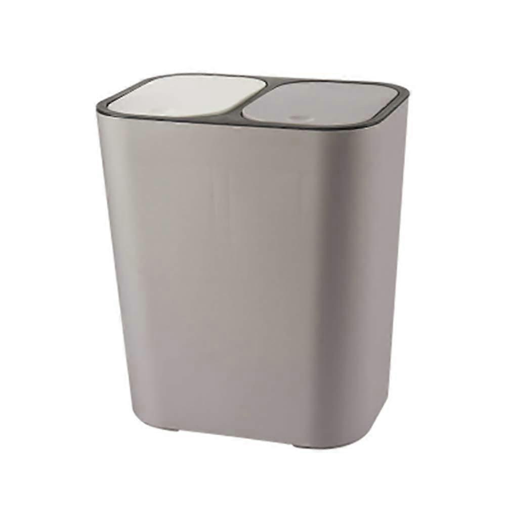 Rectangular Plastic Button Dual Compartment Trash Bin for Kitchen Recycling Trash Bin 12 Liters