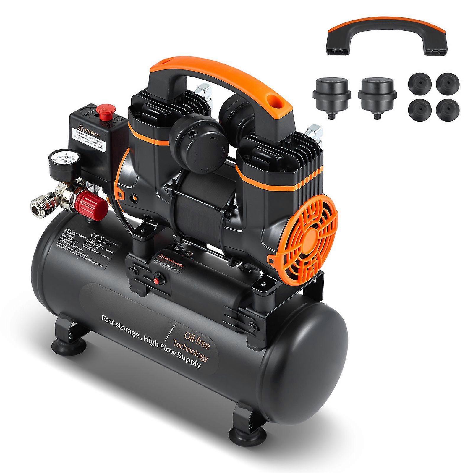 Luftkompressor 2,1 Gallonen 900W 2,2 CFM@ 90PSI 70 dB Ultra leise ölfrei