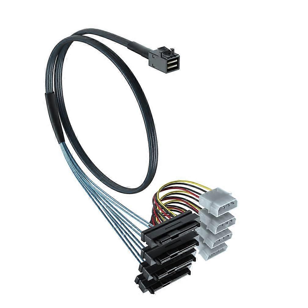 Internal Mini SAS SFF-8643 to 4X SFF-8482 Cable, 12Gb/s Mini-SAS HD SFF-8643 to 29-Pin SAS SFF-8482