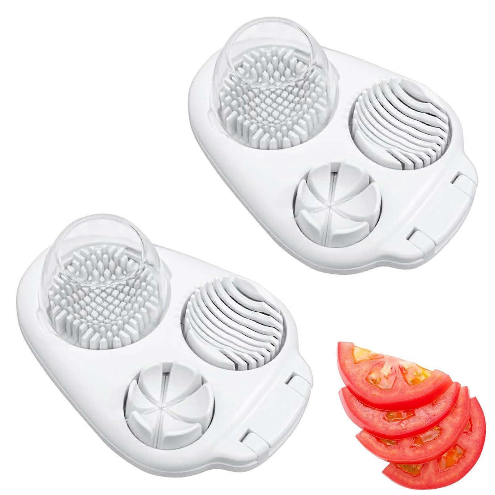 2 PC Egg Slicer Kitchen Chopper Tool for Strawberry Mushroom 3 Slice Modes