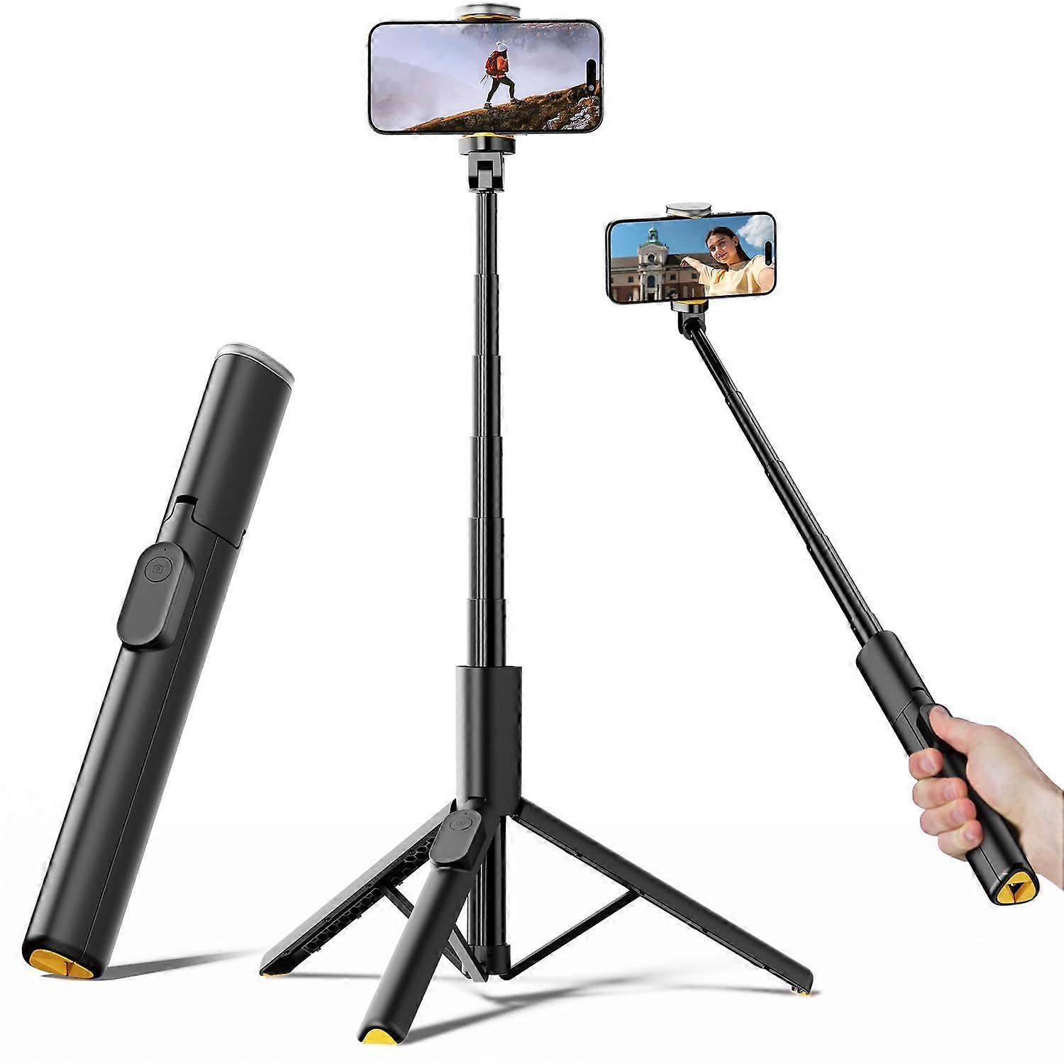 Selfie Stick Tripod, 58' Phone Tripod Stand with Wireless Remote, All-in-1, Compatible with iPhone/Android