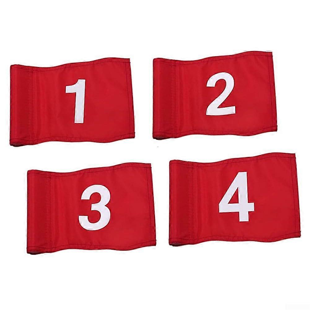 15x23cm Golf Flags Set of 4, Green Nylon Practice Target Training Pin Flags for Yard and Garden Use
