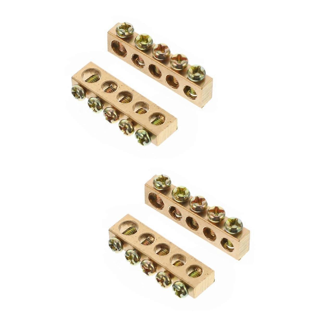 2sets 5-Hole Terminal Ground Bar Screw Terminal Distribution Wire Terminal Electrical Grounding Bars for Communication Equipment Appliances 10pcs2