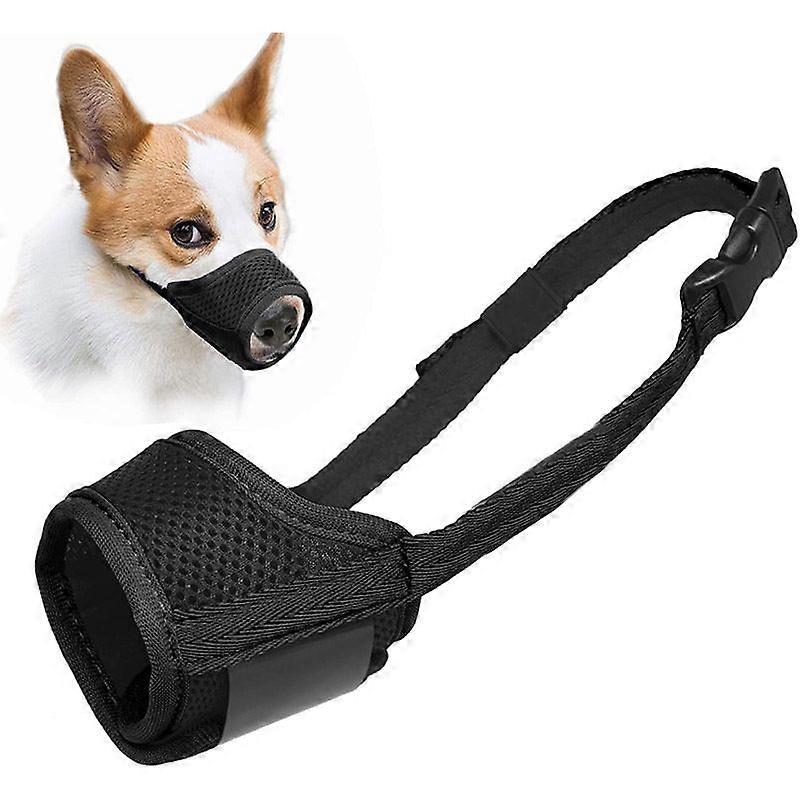 S-Muzzle Dog with Adjustable Muzzle Anti Bark Muzzle Breathable Mesh Self Adhesive Adjustable Buckle Anti Bark Muzzle for Large, Medium and Small Dogs