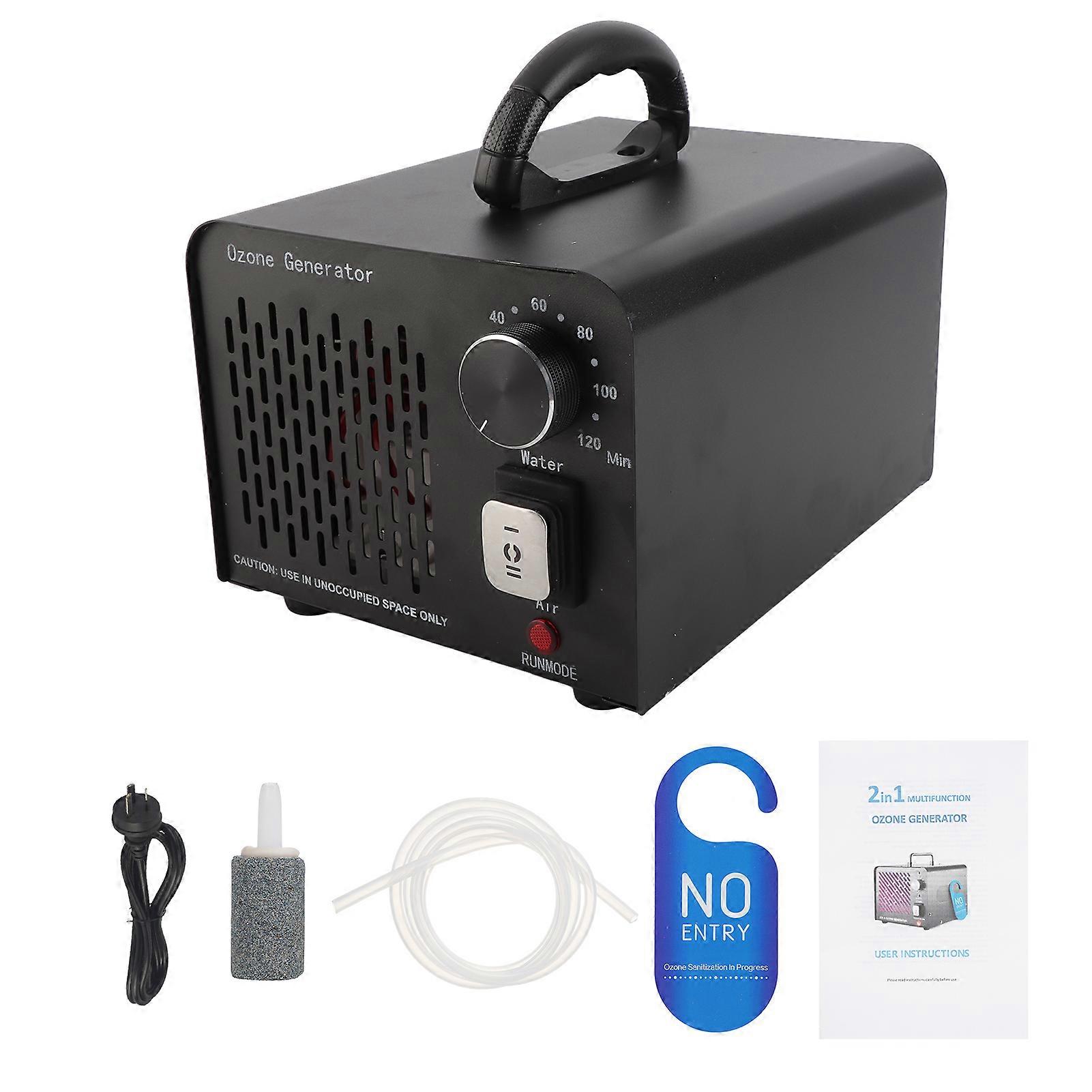 Generatore O3 2 in 1 con e modalità acqua O3 Macchina Ionizzatore Purificatore d'aria Commerciale Industriale per la casa Auto Ufficio Seminterrato Garage Animali domestici Fumo