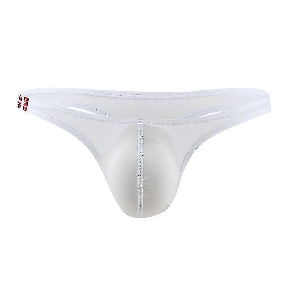 Slip en soie glacée pour homme, taille basse, convexe en U, string uni
