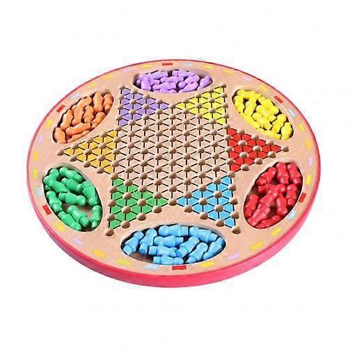 2 in 1 Double-Faced Wooden Chinese Checkers Flying Ludo Kid Family Education Toy