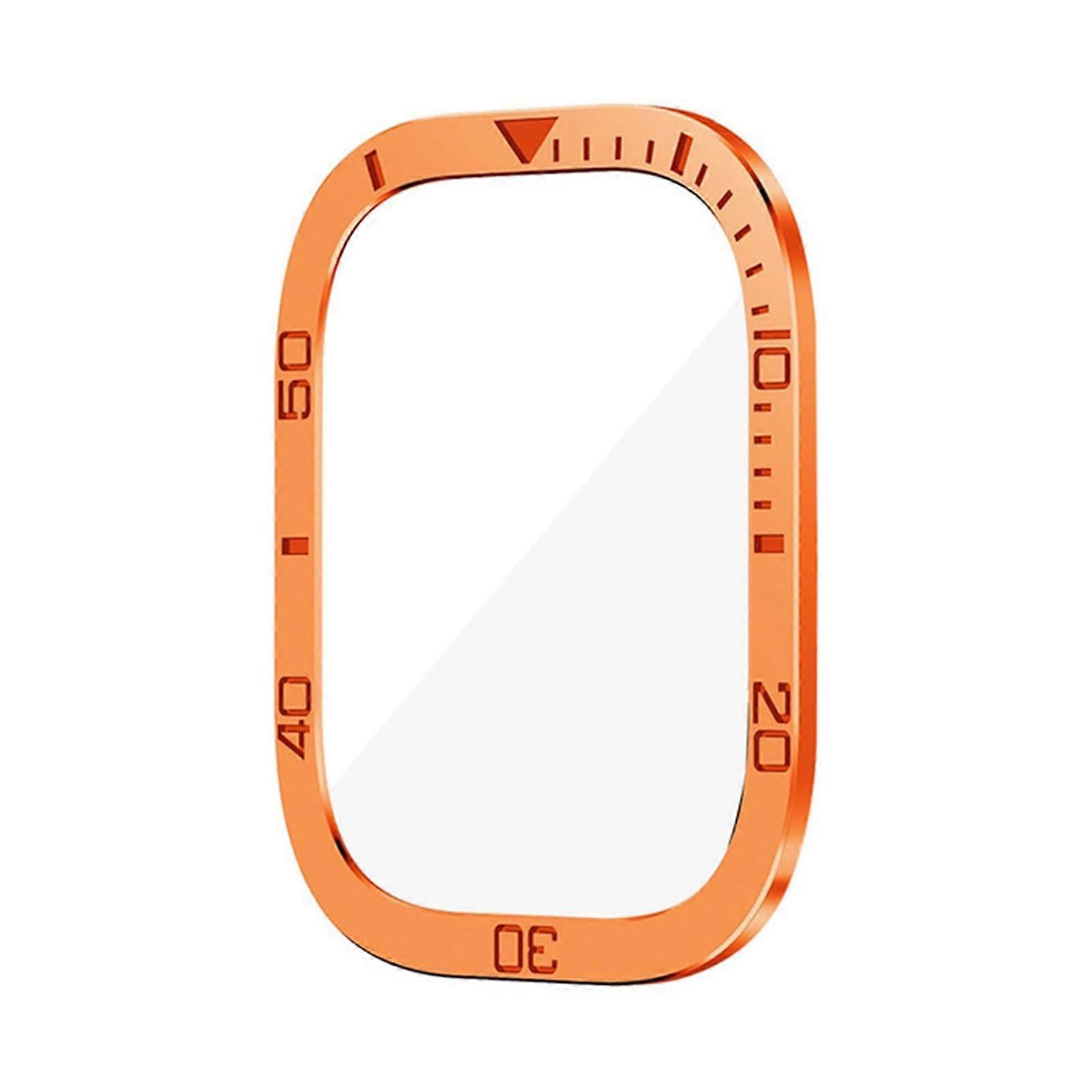 Screen Protector For Apple Watch Ultra 49mm, Tempered Glass & Metal Cover Frame, Bezel Ring Accessories For iWatch Ultra 2