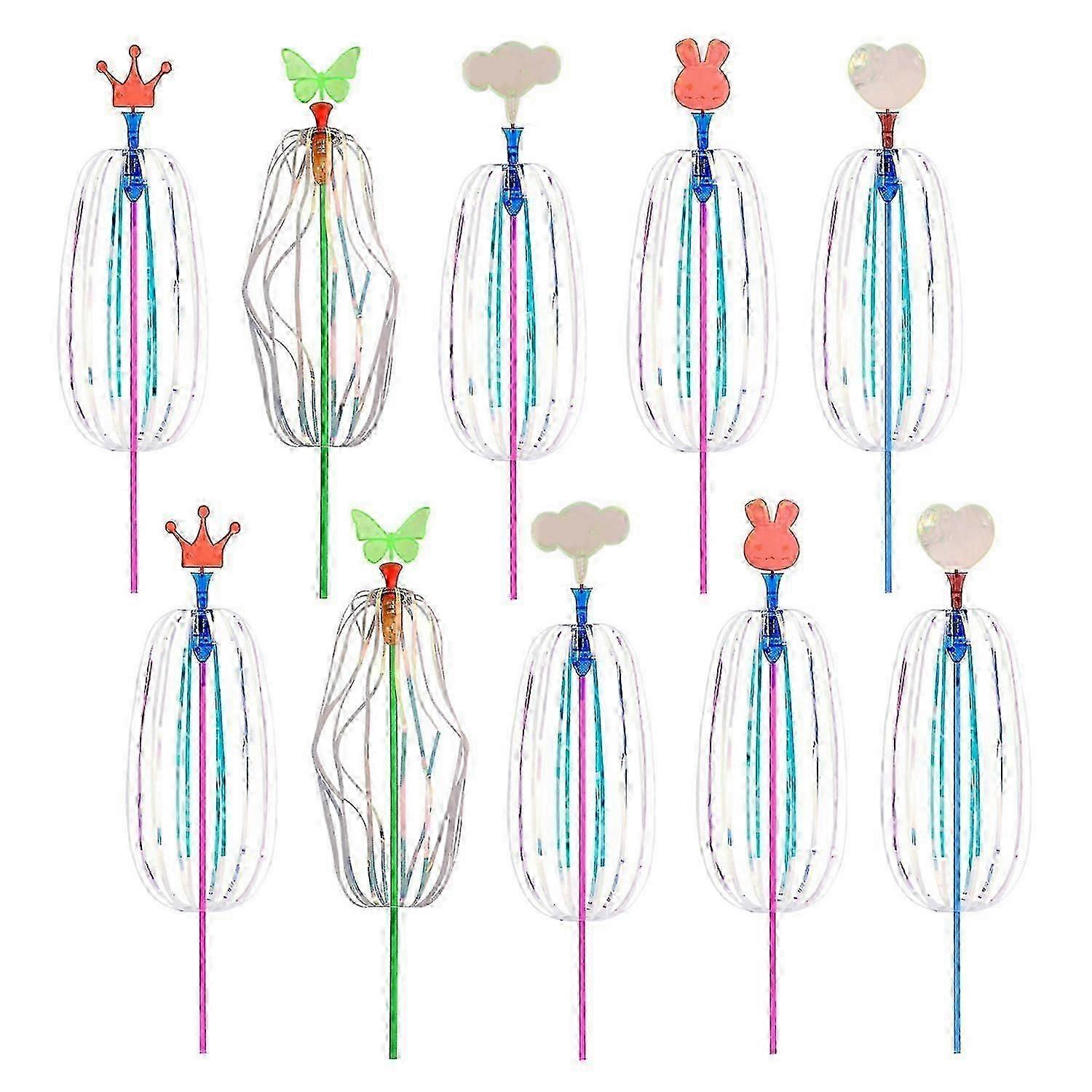 10ks Rainbow Twirler Stick Bubble Wand Spin Twirl Swirl Variabilná Twirler Stick Rave hračky pre