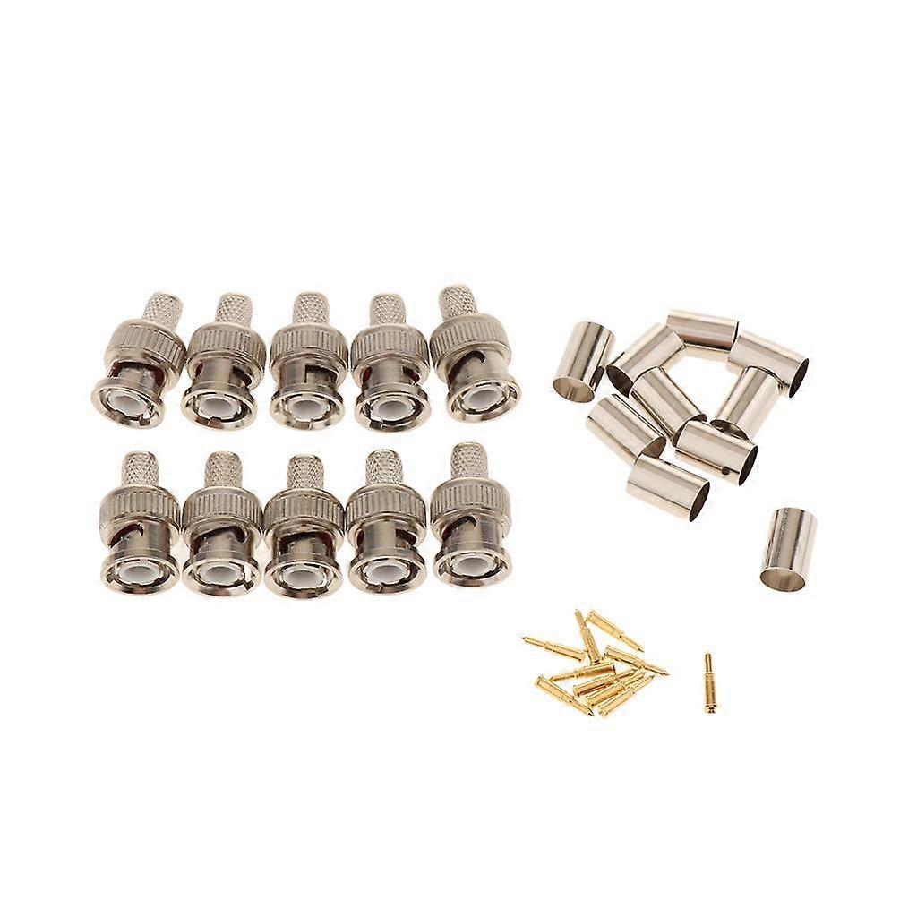 BNC Crimp Tools for RG60, 10pcs BNC Plug Crimp Connector Set