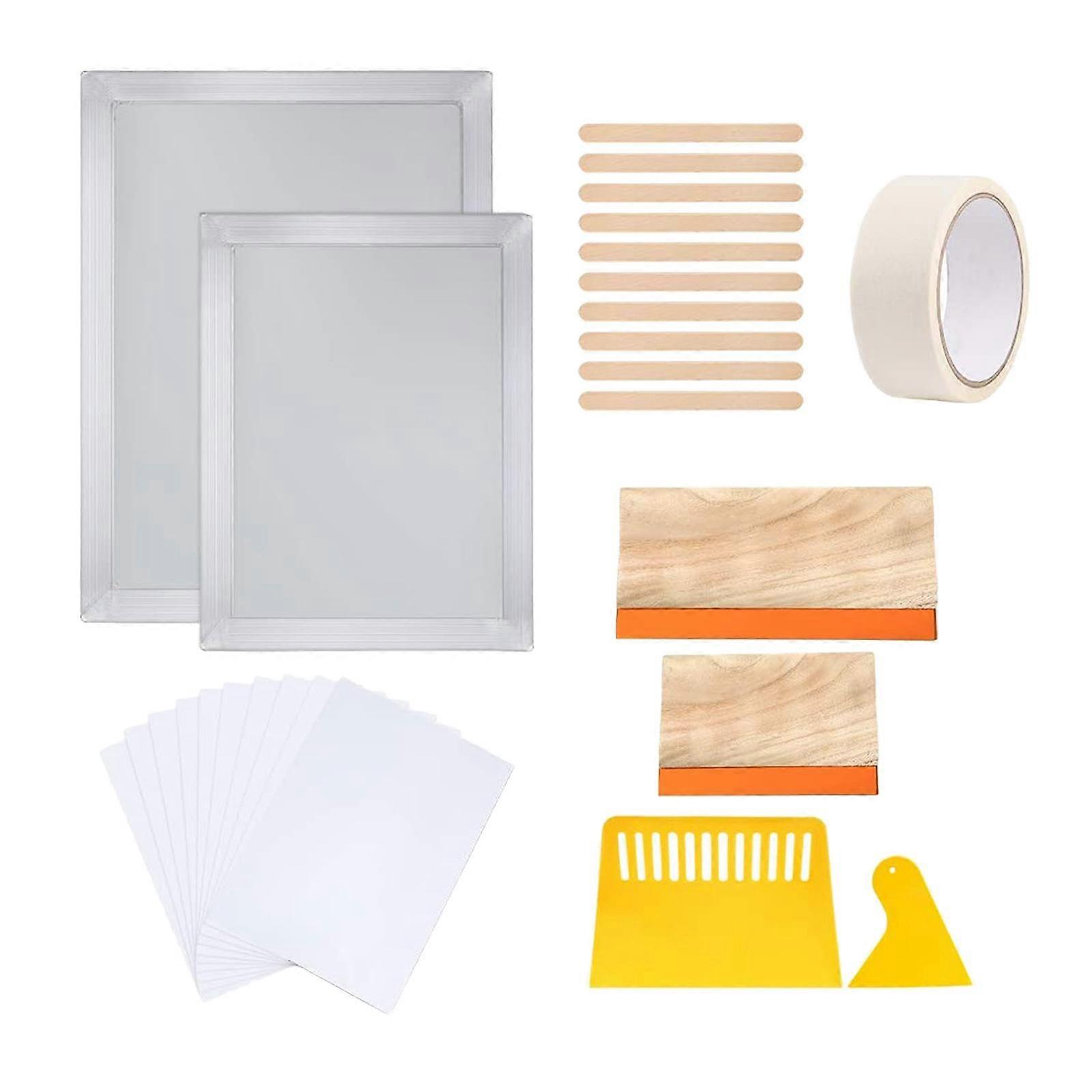 27x Screen Printing Starter Kit Squeegee Print Starter Tool for DIY T-Shirts