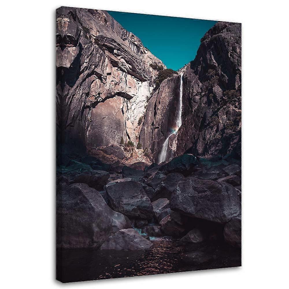 Lienzo, Cascada entre altas rocas - 40x60