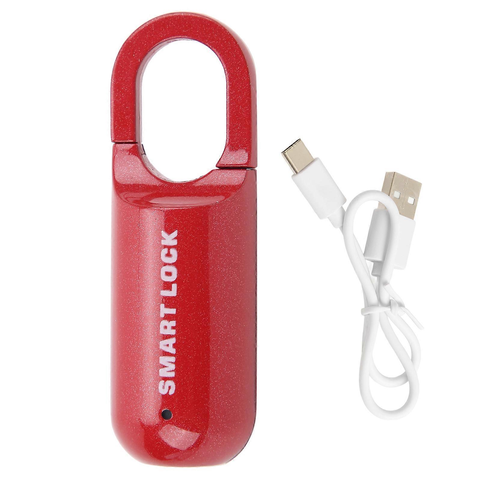 Fingerprint Lock USB Rechargeable Anti-Theft Thumbprint Padlock for Luggage Case Durable Security Lock with Fast Biometric Access