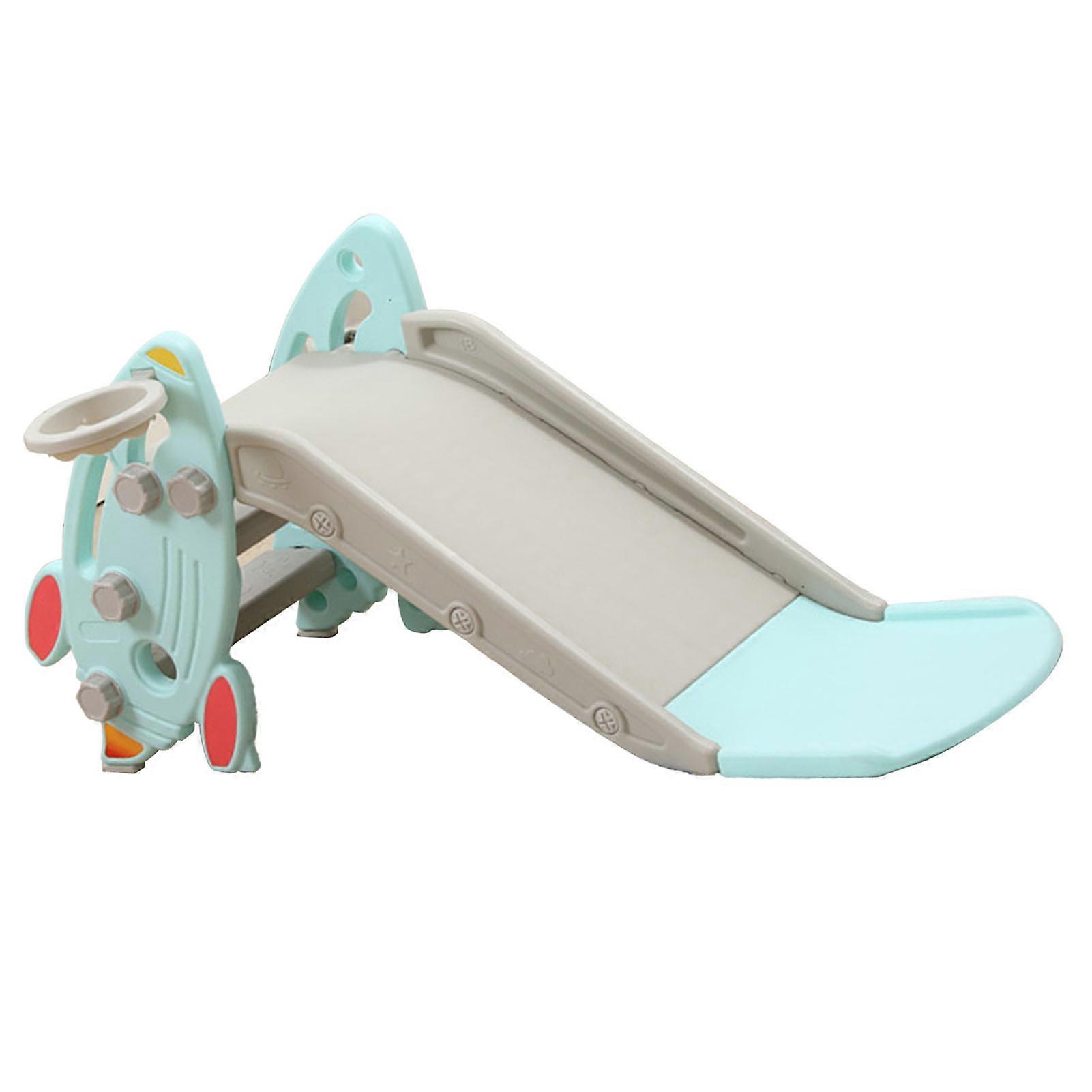 Toddler Slide Plastic Multifunctional Safe Easy to Storage Kids Folding Slide for Indoor Outdoor Light Blue