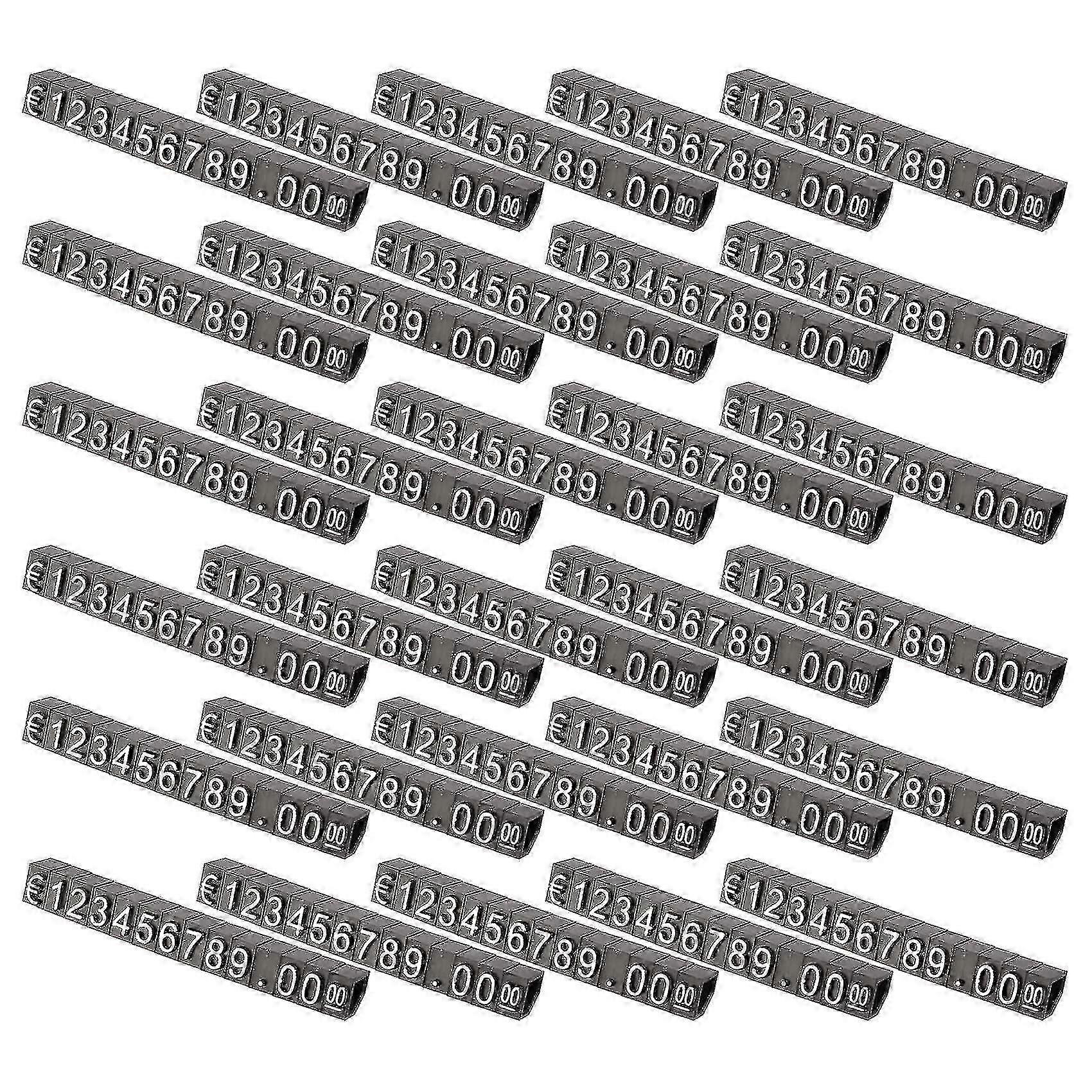 30sets Plastic Cubes Price Display Tags Adjustable Number Stand Frame Label Shop